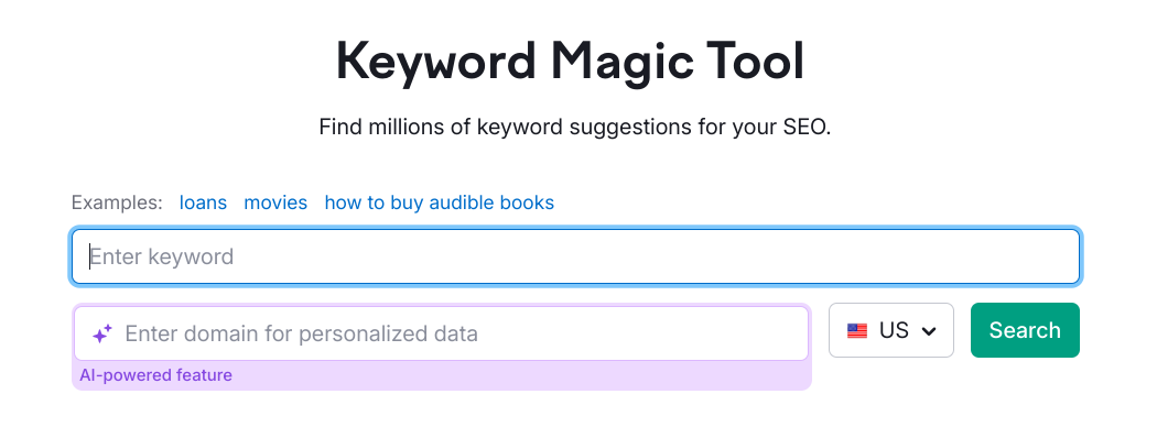 Semrush keyword magic tool